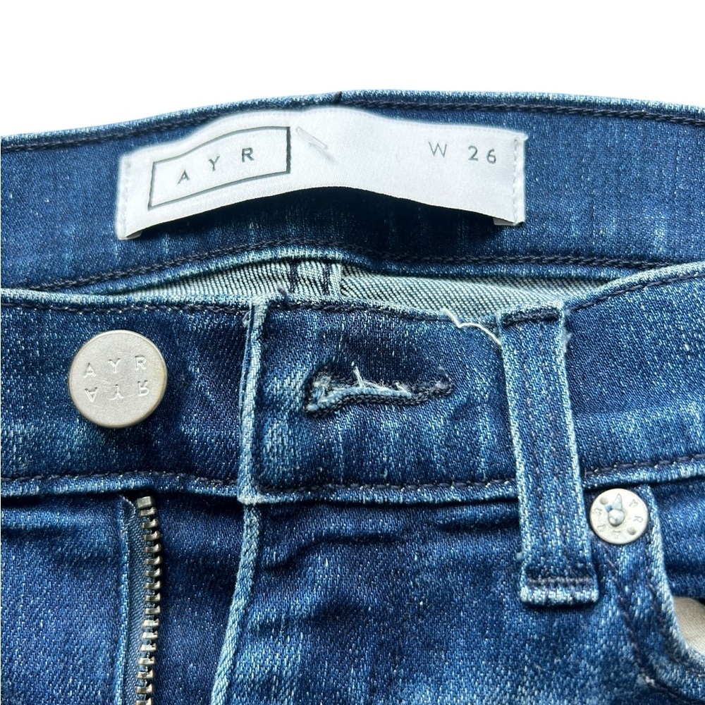 AYR The Skinny Split High Rise w/ Split Hem size 26 Dark Wash Distressed - Picture 9 of 14